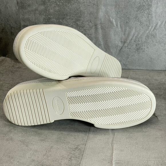 BELLA-VITA Women's Extra Wide White Leather Perforated Maribel Slip-On Sneakers - Picture 8 of 12